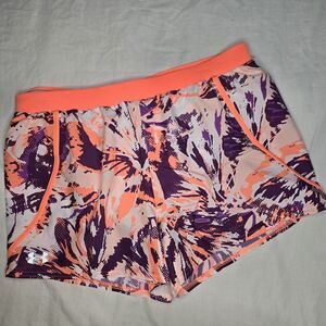 Under Armour Mileage 3.0 Printed Short Size Large Neon‎ Orange Lined NWT